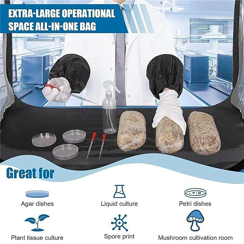 Mushroom Grow Still Air Box Clear Large Mushroom Grow Tent Kit Growing Containers Reusable Air Workstation for Grow Bag