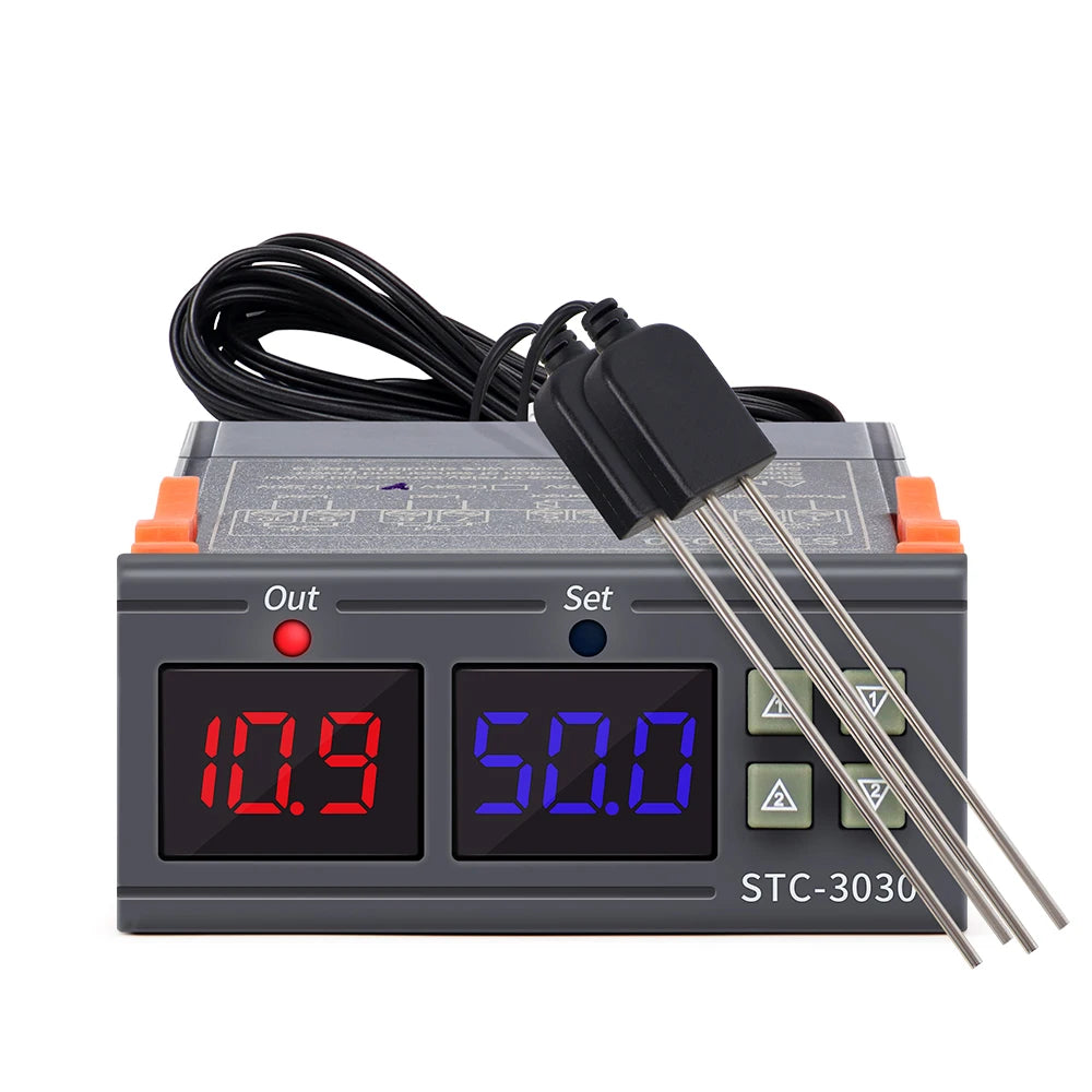 STC-3029/STC-3030/STC-3031 AC110-220V Dual Digital Humidity Control Hygrometer Incubator Controller Soil Moisture Detector