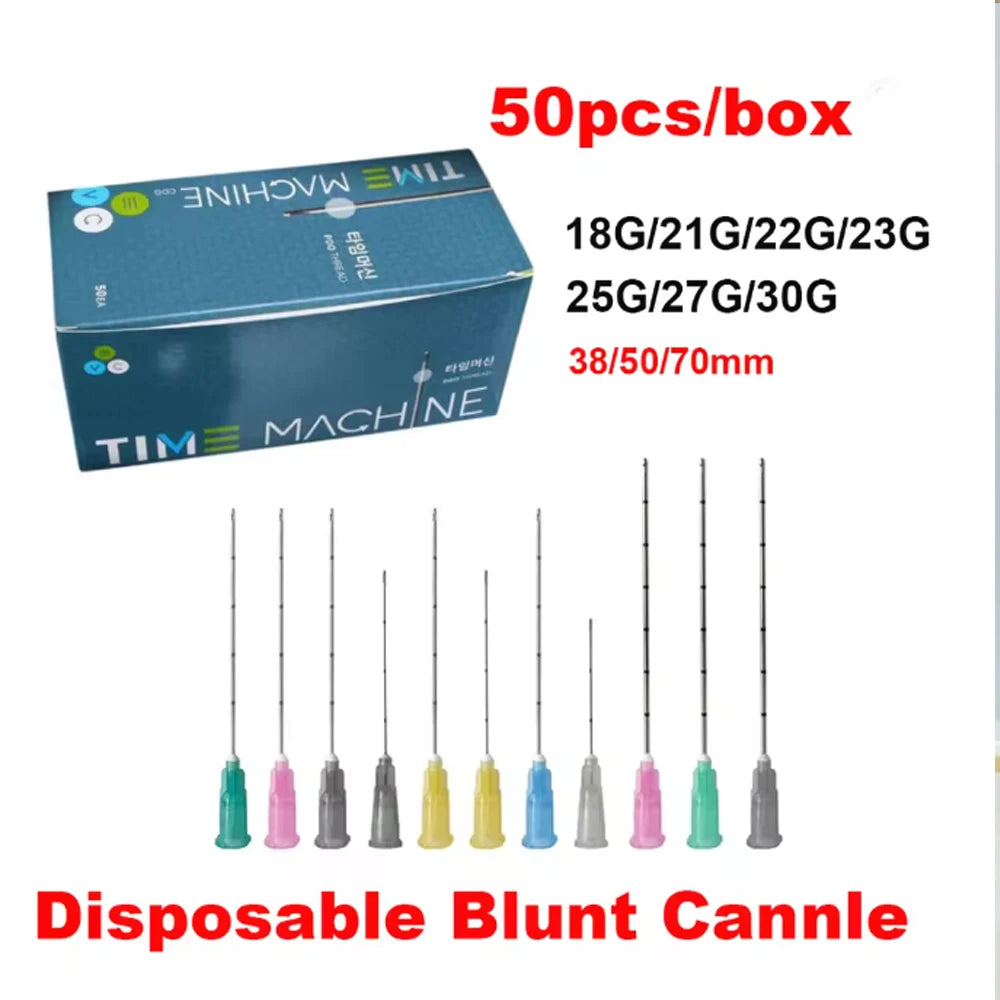 Professional MicroNeedles 18G 22G  23G 25G 30 for Fillers Reduce Bruising Swelling Sterile Disposable Blunt Tip needle 38mm 50mm
