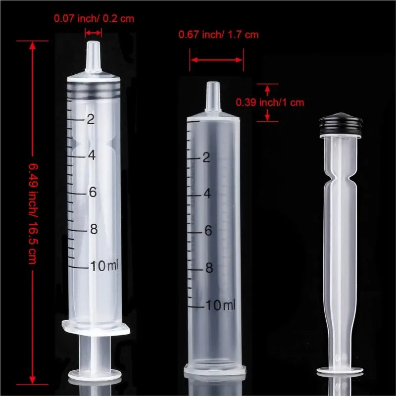 10ml Plastic Syringe Without Needle 10cc Steriled Individually Packed for Lab Use,Measuring Liquid Bird Chick Feeding Pets Tools