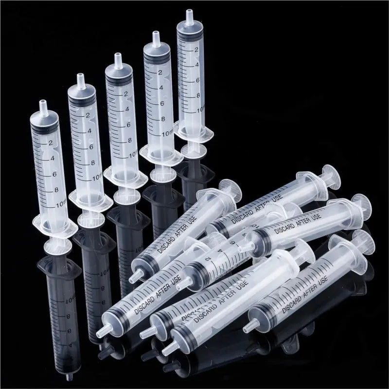 10ml Plastic Syringe Without Needle 10cc Steriled Individually Packed for Lab Use,Measuring Liquid Bird Chick Feeding Pets Tools